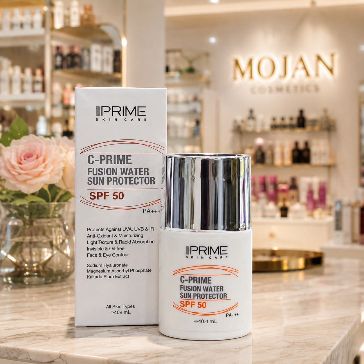فلوئید فیوژن ضد آفتاب SPF50 پرایم | محافظت سبک و نامرئی در برابر اشعه UV