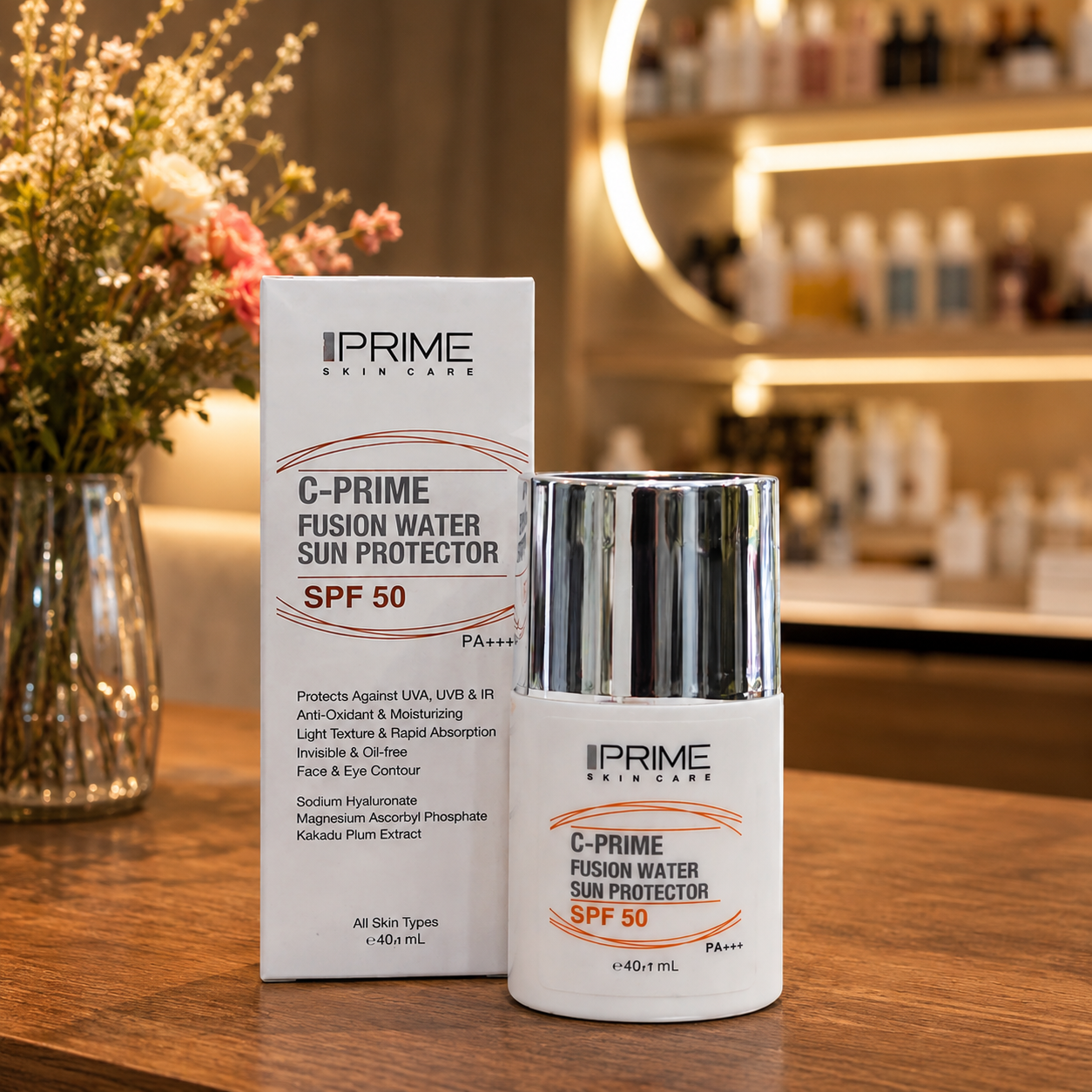 فلوئید فیوژن ضد آفتاب SPF50 پرایم | محافظت سبک و نامرئی در برابر اشعه UV
