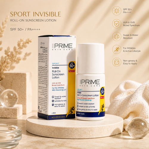 لوسیون ضد آفتاب رولی پرایم SPF 50 | فاقد رنگ، مقاوم در برابر آب و تعریق و مناسب خانواده