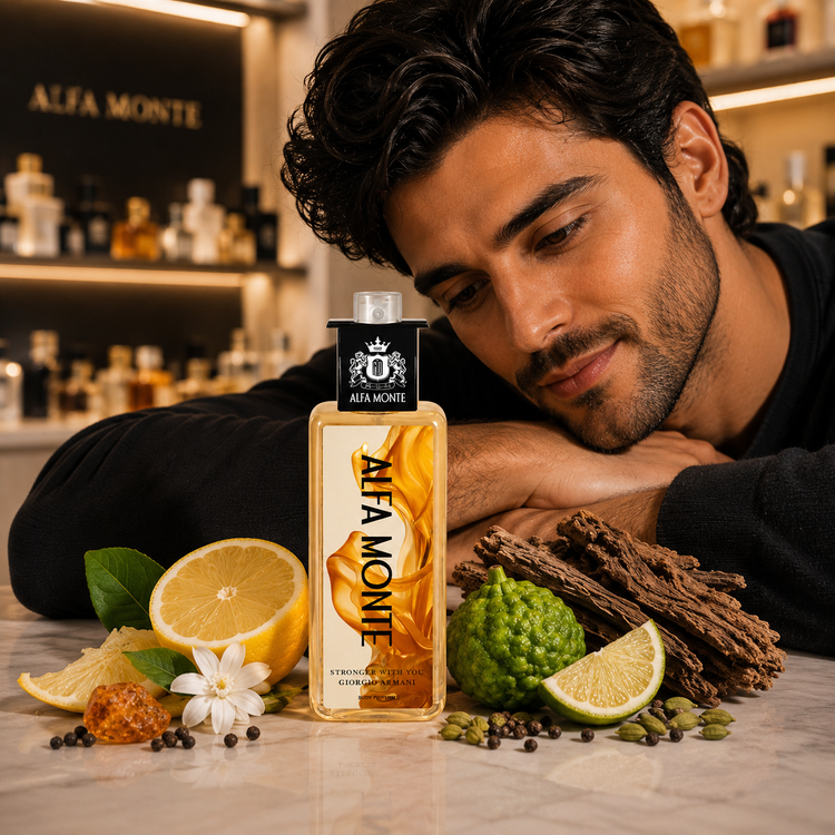 بادی پرفیوم جورجیو آرمانی استرانگر ویت یو آلفا مونته | رایحه گرم، شیرین و ادویهای