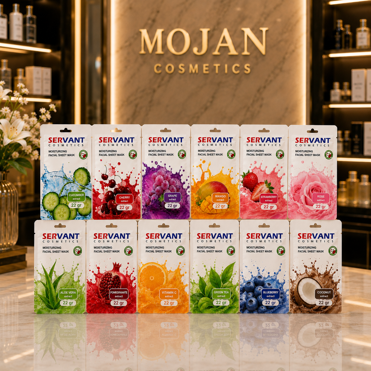 ماسک ورقه ای مرطوب کننده میوه ای سروانت | آبرسان، نرم کننده و شاداب کننده پوست